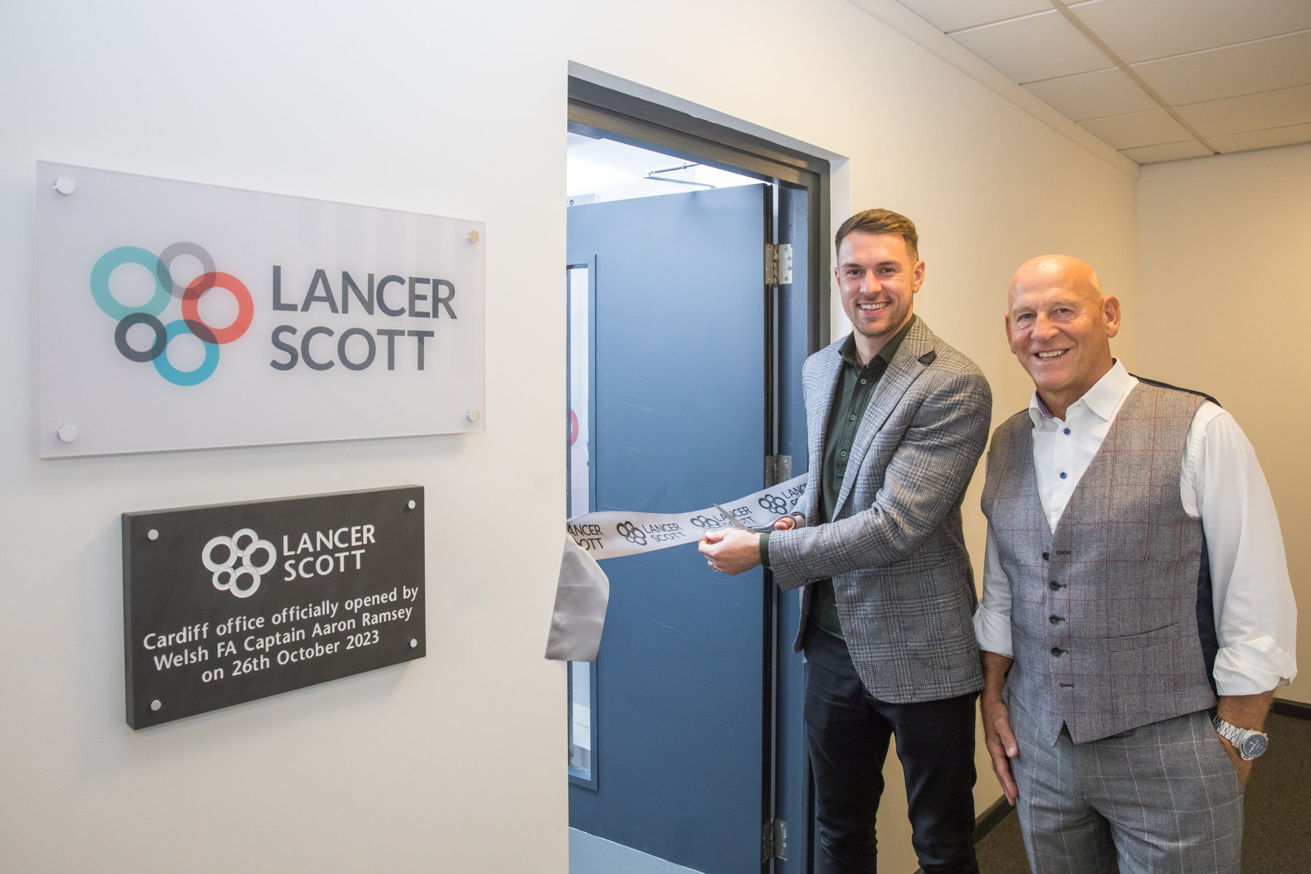 Wales’ Football Captain Aaron Ramsey Opens Lancer Scott’s New Cardiff Office